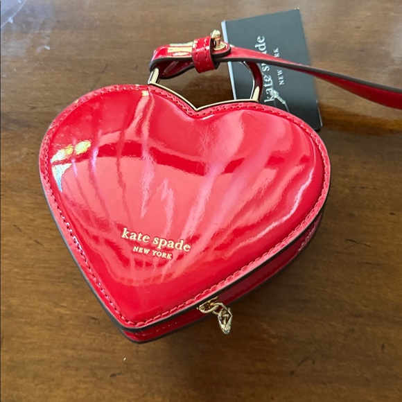 Kate Spade Glossy Red Heart Wristlet - Picture 2 of 6